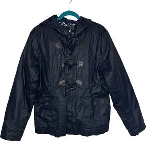 Aeropostale Blue Hooded Toggle Button/Zipper Lined Coat Size XXL